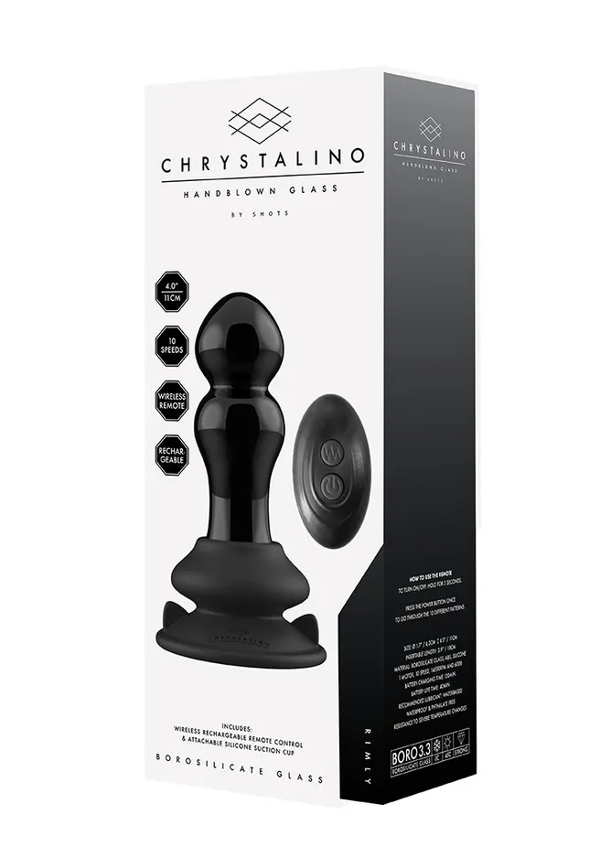 Rimly Glass Vibrator With Suction Cup And Remote Rechargeable 10 Speed Shots America Female Sex Toys