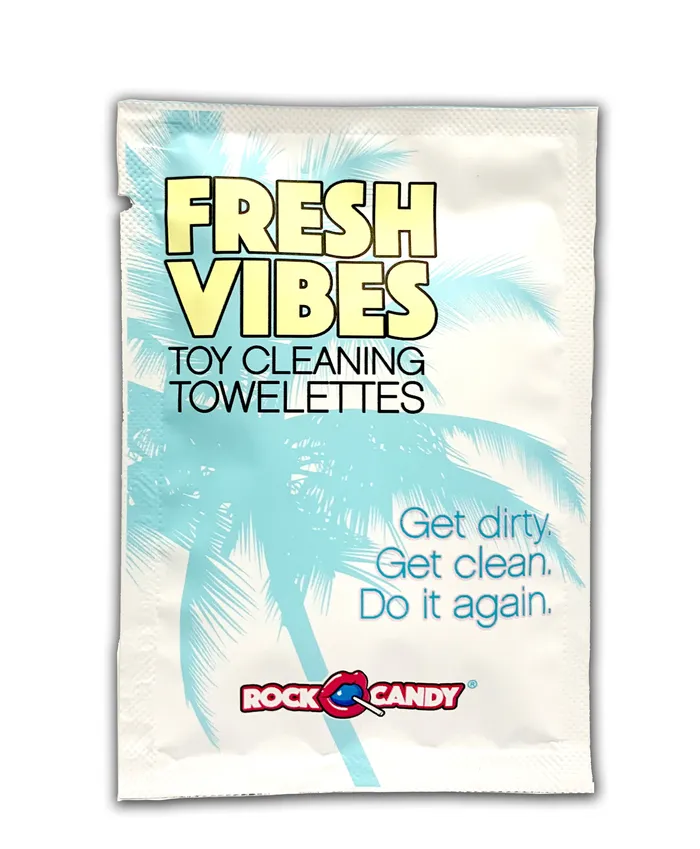 Rock Candy Vibrators Fresh Vibes Toy Cleaning Towelettes Box of 20 Individually Wrapped Wipes