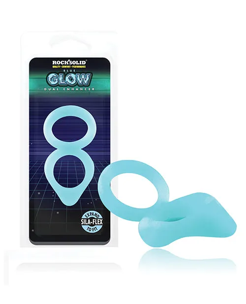 Rock Solid Glow In The Dark Dual Enhancer Blue Doc Johnson Dildos