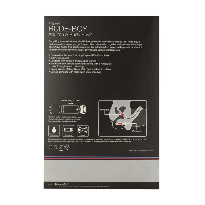 Rocks Off Male Sex Toys Rocks Off Rude Boy Vibrating Prostate Massager