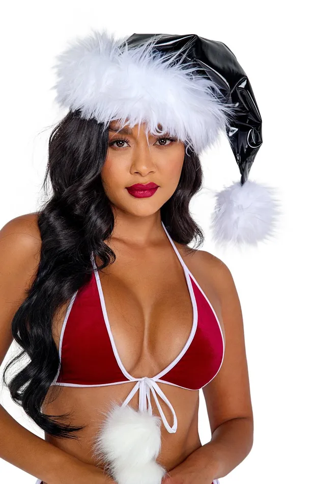 Roma Costume INC Vinyl Faux Fur Santa Hat Male Sex Toys
