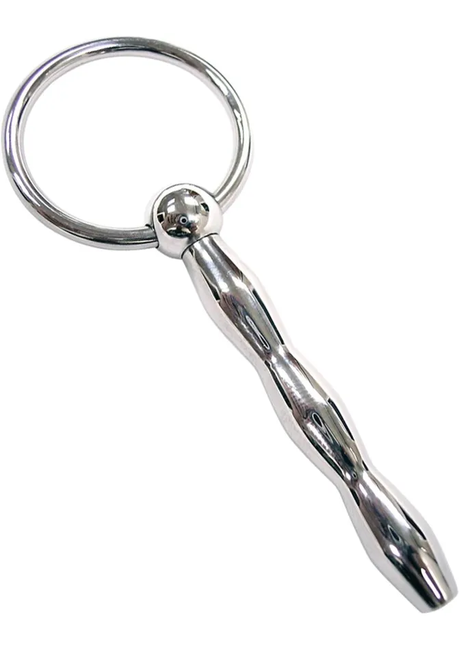 Rouge Male Sex Toys Rouge Ribbed Stainless Steel Urethral Probe