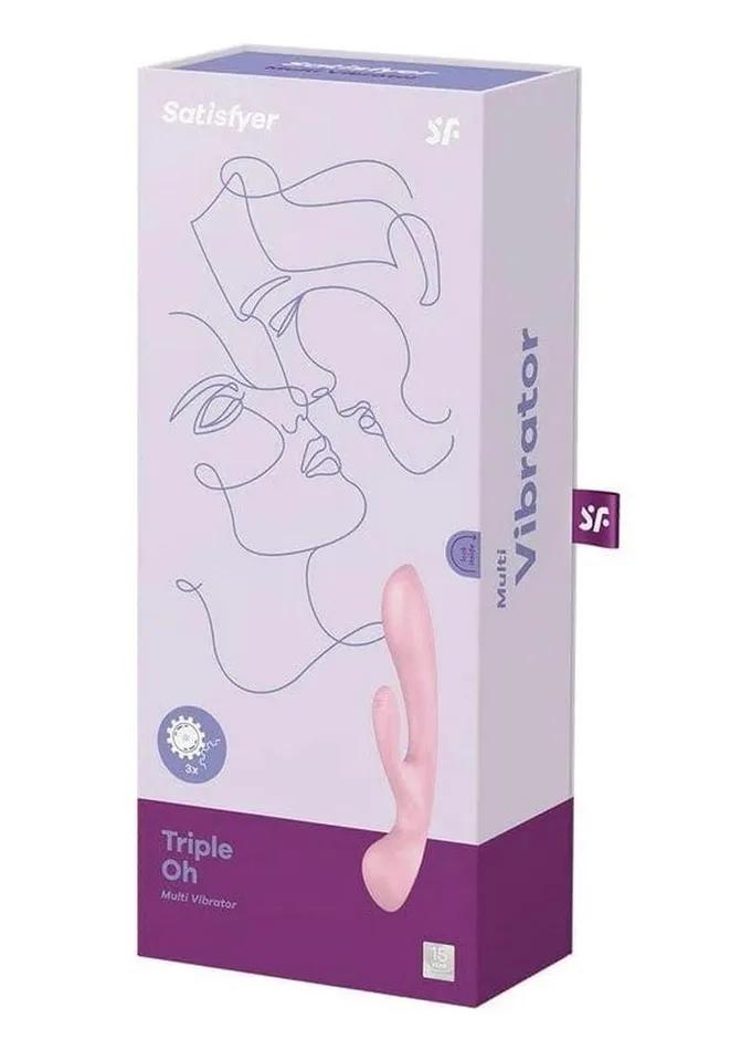 Satisfyer Vibrators Satisfyer Triple Oh Rechargeable Silicone Dual Stimulating Vibrator