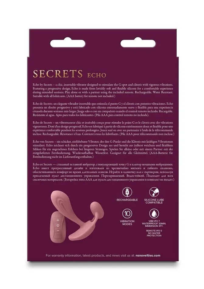 Secrets Female Sex Toys Secrets Echo Rechargeable Silicone GSpot Vibrator with Clitoral Stimulation Secrets Female Sex Toys Secrets Echo Rechargeable Silicone GSpot Vibrator with Clitoral Stimulation