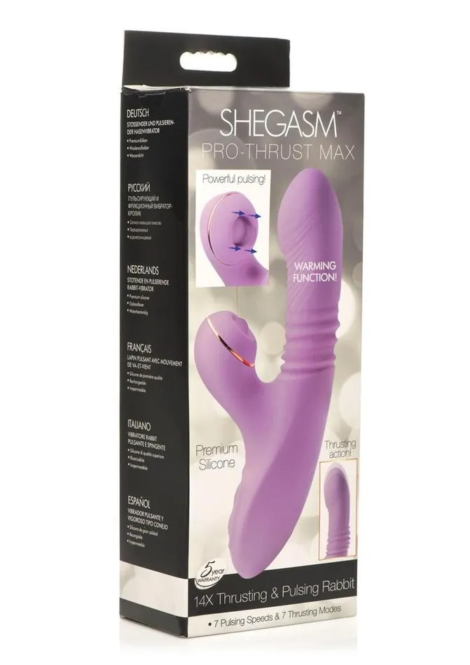 Shegasm ProThrust Max Rechargeable Silicone Thrusting and Pulsing Rabbit SHEGASM Vibrators
