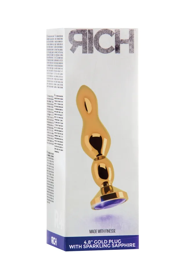 Shots America Anal R4 Gold Plug 48 Inch Purple Sapphire