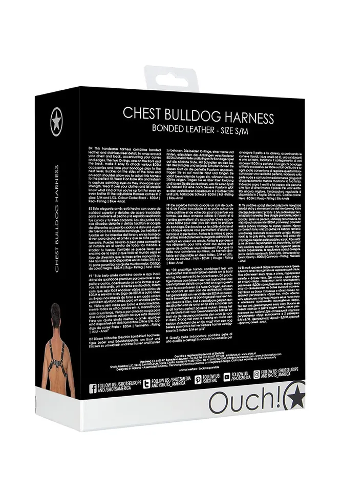 Shots America Chest Bulldog Harness Sm Black Anal