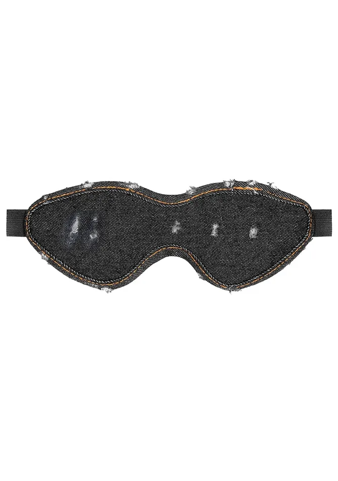 Shots America Denim Eye Mask Roughend Denim Style Black Anal