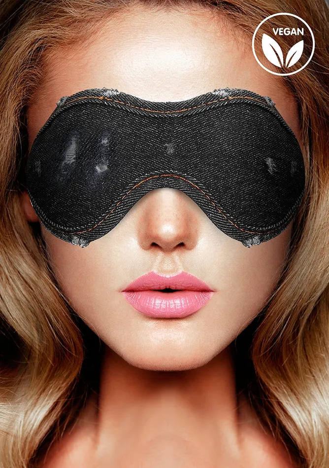 Shots America Denim Eye Mask Roughend Denim Style Black Anal