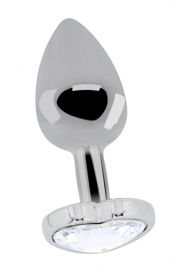 Shots America Love Heart Diamond Plug 375 Inch Silver Anal