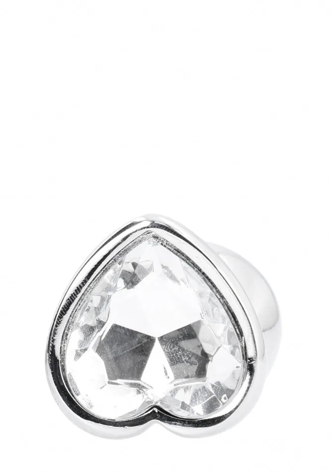 Shots America Love Heart Diamond Plug 375 Inch Silver Anal