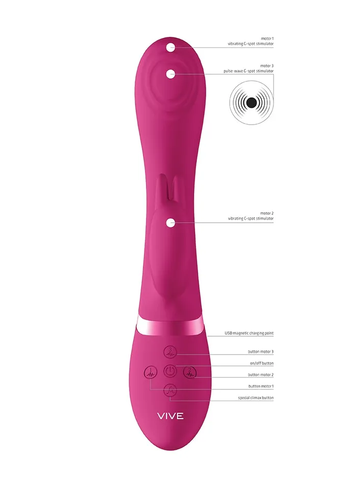Shots America Vibrators Cato Pulse Gspot Rabbit Pink