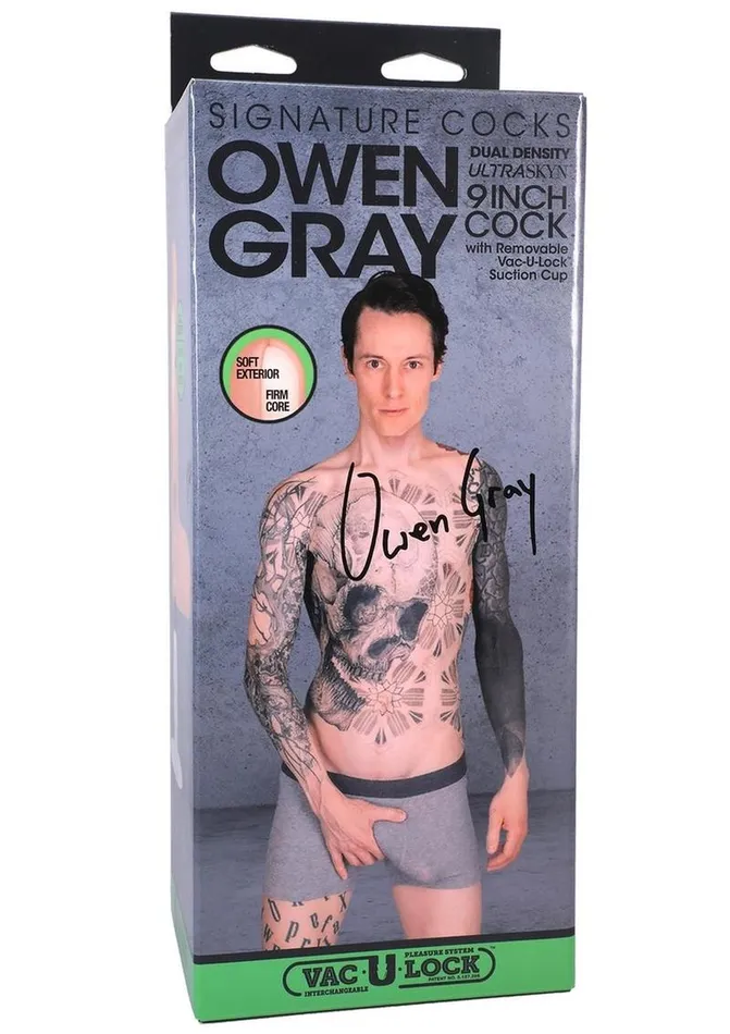 Signature Cocks Female Sex Toys Signature Cocks Ultraskyn Owen Gray Dildo with Removable Suction Cup Signature Cocks Female Sex Toys Signature Cocks Ultraskyn Owen Gray Dildo with Removable Suction Cup