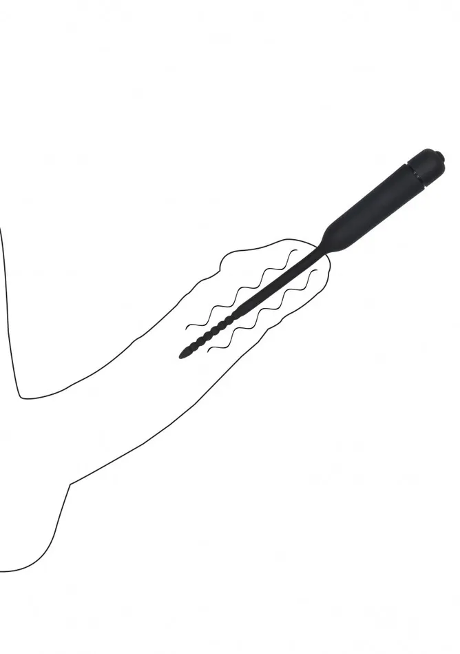 Silicone Vibrating Bullet Plug With Beaded Tip Urethral Sounding Shots America Male Sex Toys