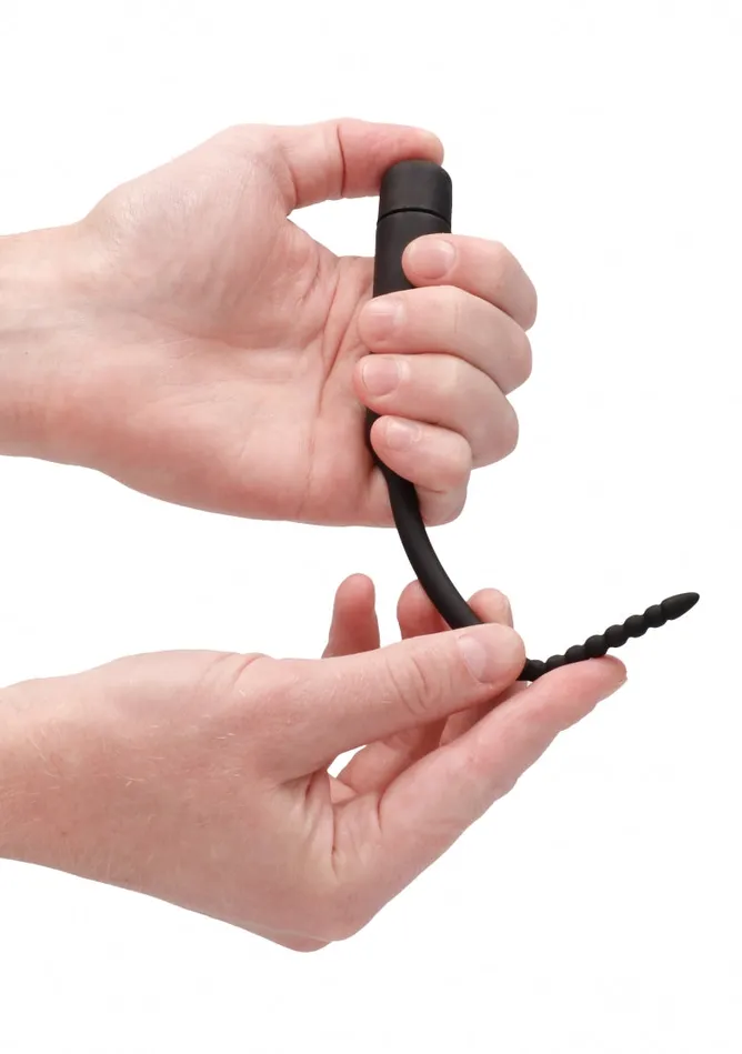 Silicone Vibrating Bullet Plug With Beaded Tip Urethral Sounding Shots America Male Sex Toys