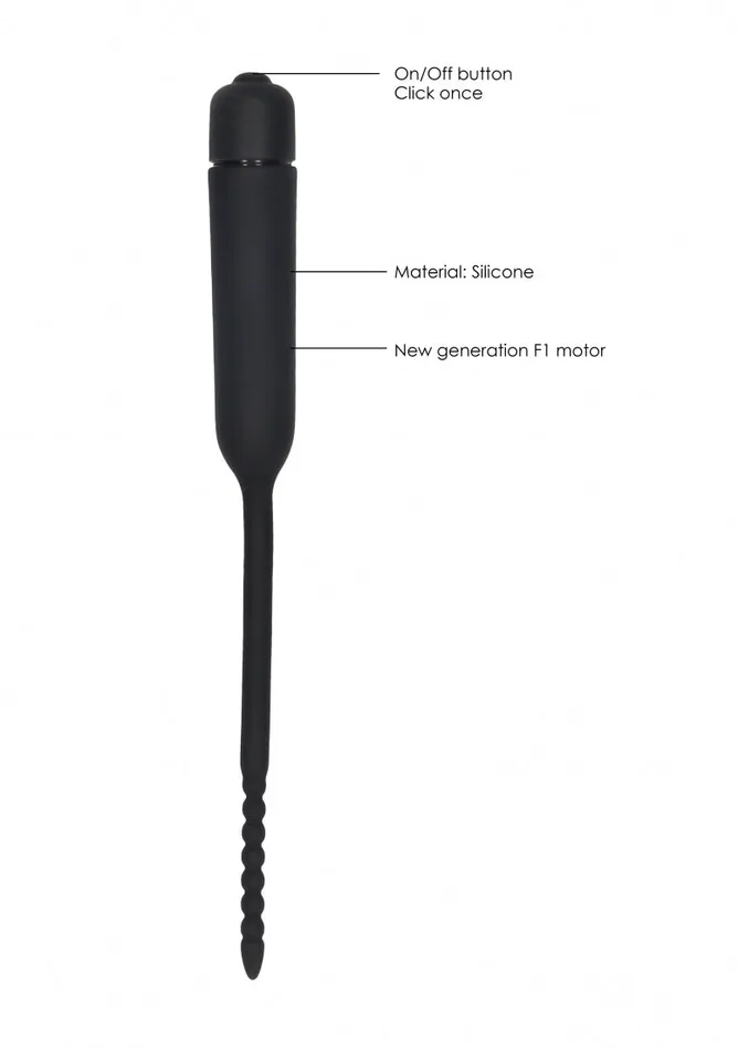 Silicone Vibrating Bullet Plug With Beaded Tip Urethral Sounding Shots America Male Sex Toys