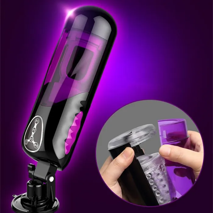 SIMU HAPPPY Male Sex Toys Automatic Telescopic Rotating Male Masturbator