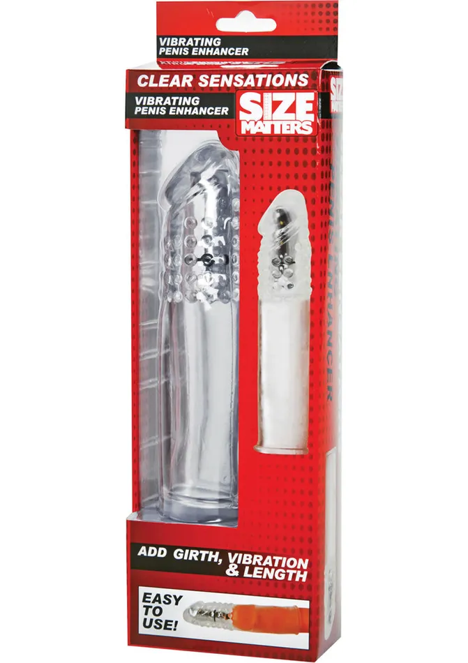 Size Matters Clear Sensations Vibrating Penis Enhancer Size Matters Male Sex Toys