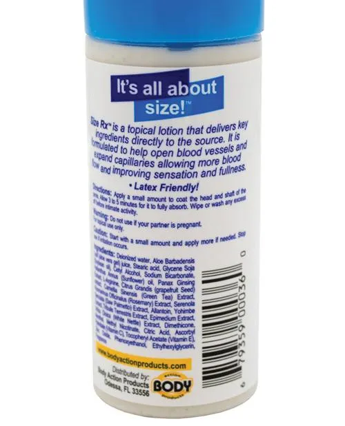 Size Rx Lotion 2 Oz Bottle Body Action Products Male Sex Toys