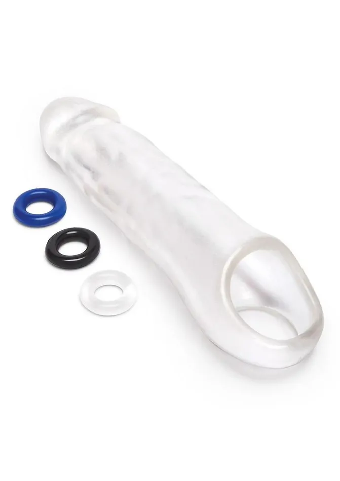 Size Up Male Sex Toys Size Up Extra Girthy Clear View Penis Extender with Ball Loop
