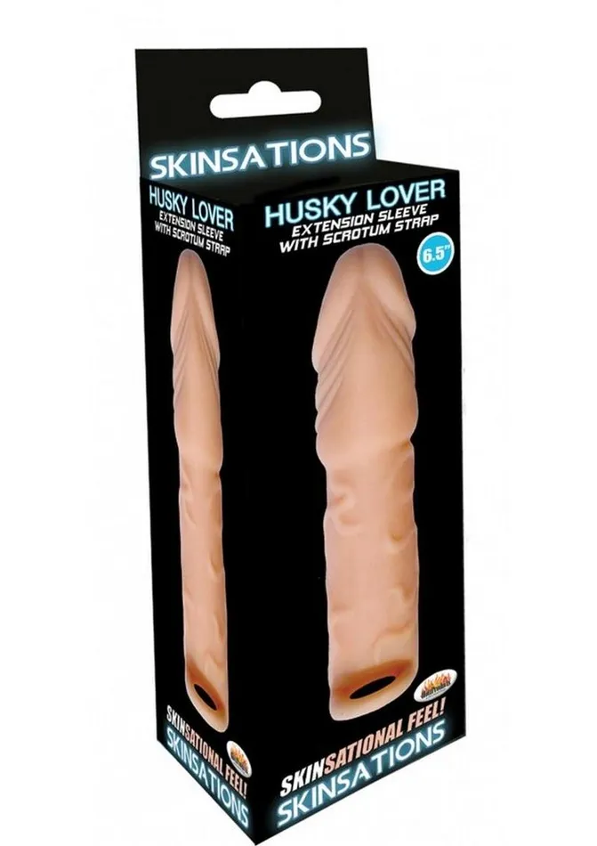 Skinsations Male Sex Toys Skinsations Husky Lover Extension Sleeve with Scrotum Strap Skinsations Male Sex Toys Skinsations Husky Lover Extension Sleeve with Scrotum Strap