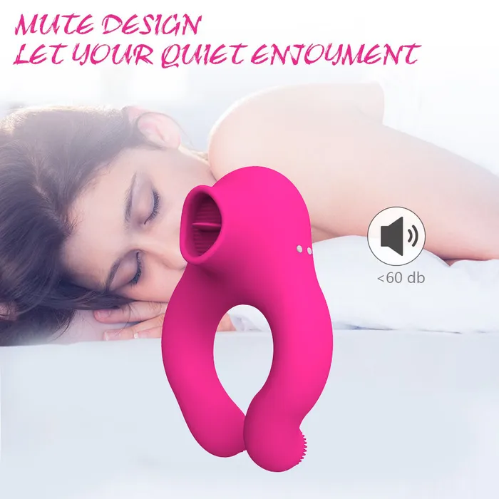 Sorlove Male Sex Toys Couple Vibrator With Cock Ring And Clitoris Licking Stimulator 7 Modes