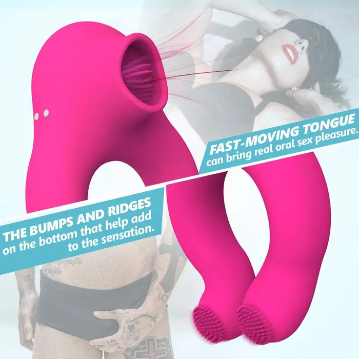 Sorlove Male Sex Toys Couple Vibrator With Cock Ring And Clitoris Licking Stimulator 7 Modes
