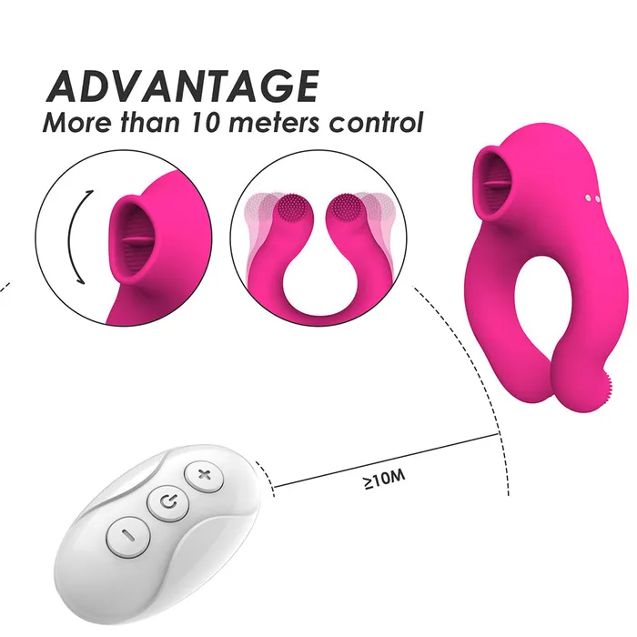 Sorlove Male Sex Toys Couple Vibrator With Cock Ring And Clitoris Licking Stimulator 7 Modes