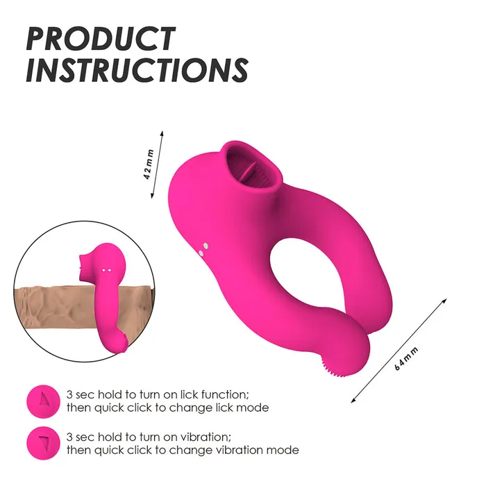 Sorlove Male Sex Toys Couple Vibrator With Cock Ring And Clitoris Licking Stimulator 7 Modes