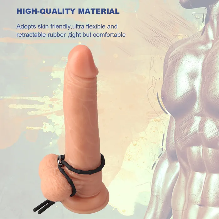Sorlove Male Sex Toys Silicone Adjustable Lasso Shaft Cock Ring Tie With 2 Lock Loops