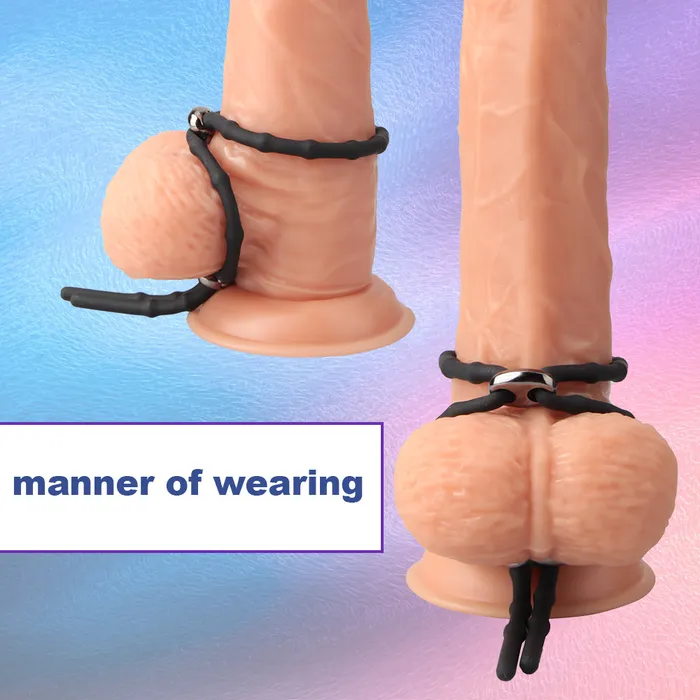 Sorlove Male Sex Toys Silicone Adjustable Lasso Shaft Cock Ring Tie With 2 Lock Loops