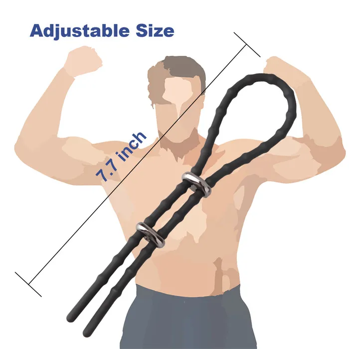 Sorlove Male Sex Toys Silicone Adjustable Lasso Shaft Cock Ring Tie With 2 Lock Loops