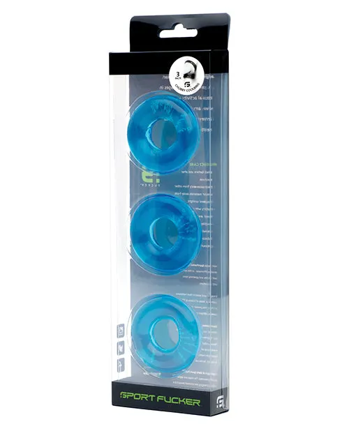 Sport Fucker Chubby Cockring 3 pack Ice Blue 665 INC Anal