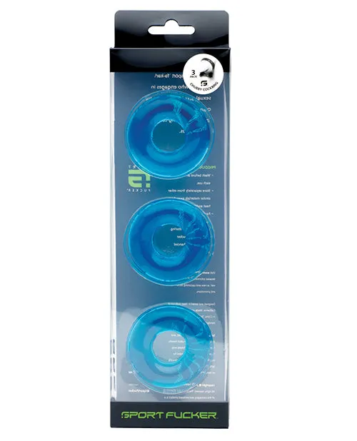 Sport Fucker Chubby Cockring 3 pack Ice Blue 665 INC Anal