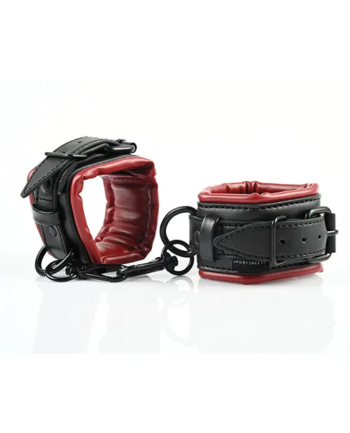 Sportsheets International Anal Sportsheets Saffron Spreader Bar Cuff Set RedBlack