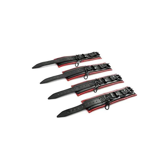 Sportsheets International Anal Sportsheets Saffron Spreader Bar Cuff Set RedBlack