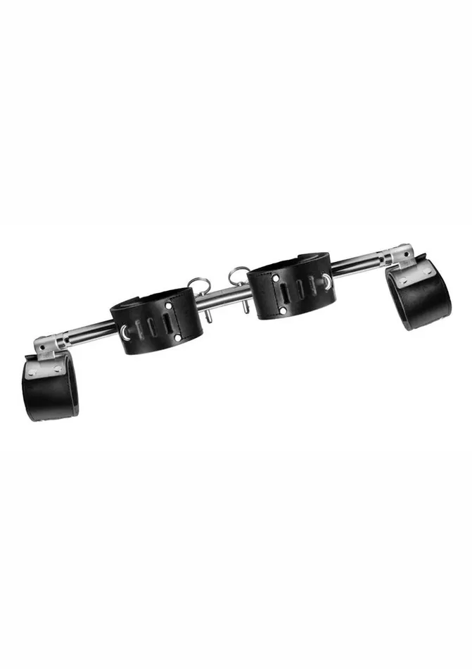 Strict Leather Restraints Strict Leather Adjustable Swiveling Spreader Bar with Leather Cuffs