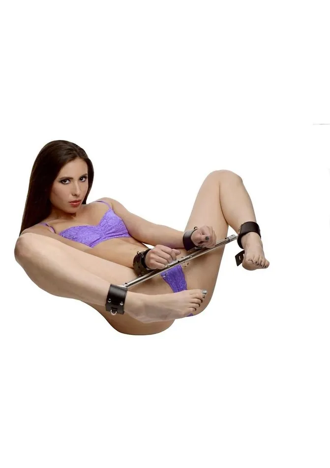 Strict Leather Restraints Strict Leather Adjustable Swiveling Spreader Bar with Leather Cuffs