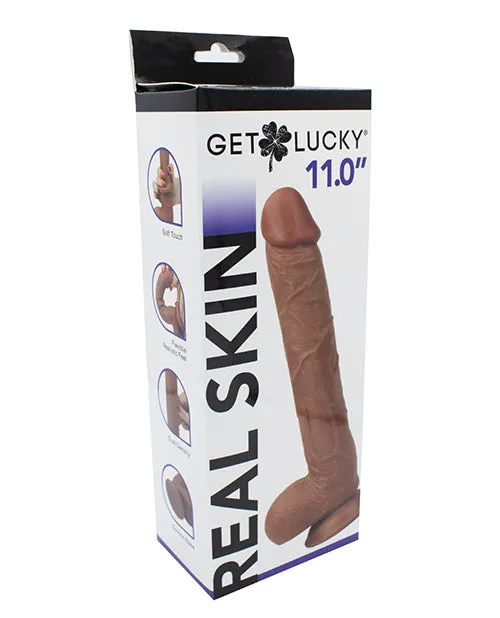 Thank Me Now INC Dildos Get Lucky 11 Real Skin Dildo Light Brown