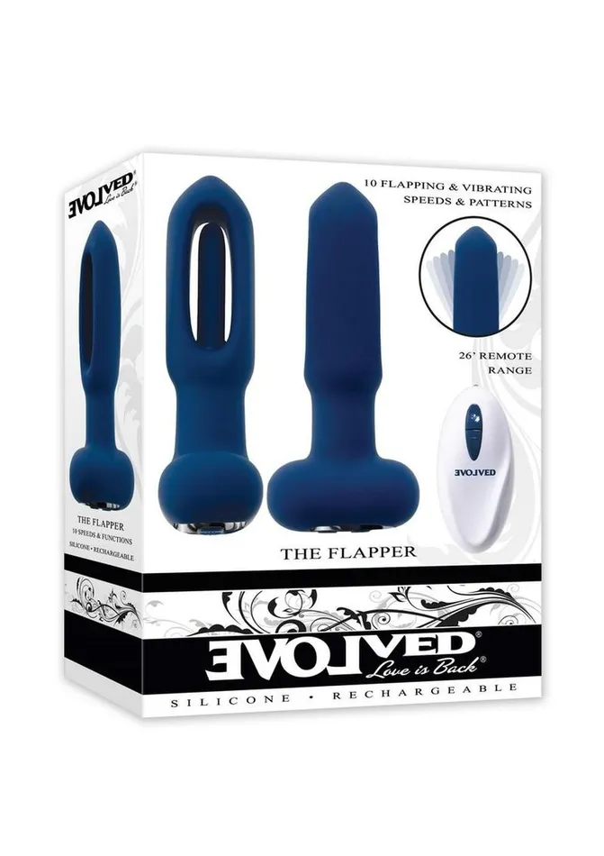 The Flapper Rechargeable Silicone Anal Plug with Remote Control Evolved Male Sex Toys