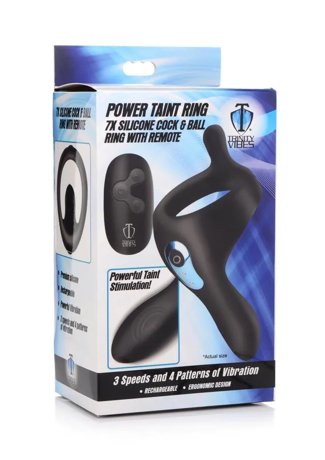 Trinity Men Male Sex Toys Trinity Men 7x Rechargeable Silicone Cock Ring with Taint Stimulator and Remote Control Trinity Men Male Sex Toys Trinity Men 7x Rechargeable Silicone Cock Ring with Taint Stimulator and Remote Control