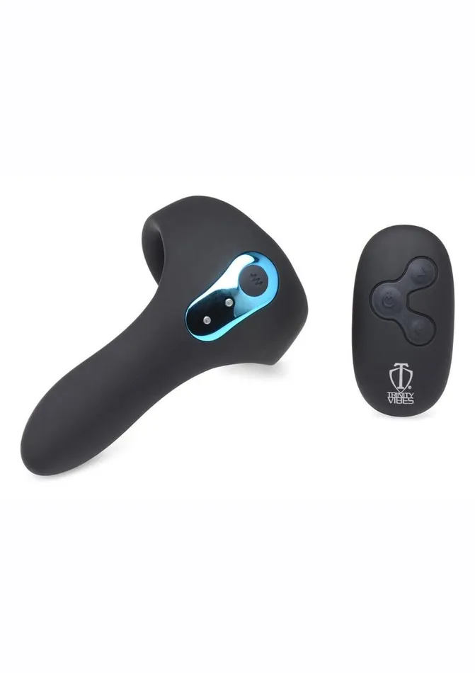 Trinity Men Male Sex Toys Trinity Men 7x Rechargeable Silicone Cock Ring with Taint Stimulator and Remote Control