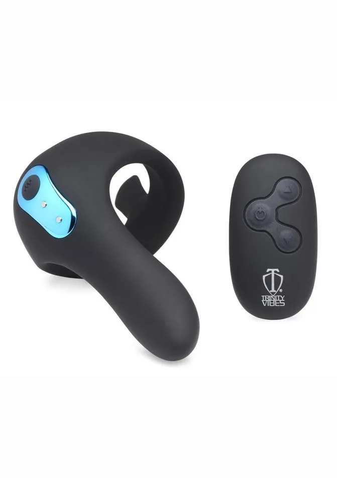 Trinity Men Male Sex Toys Trinity Men 7x Rechargeable Silicone Cock Ring with Taint Stimulator and Remote Control