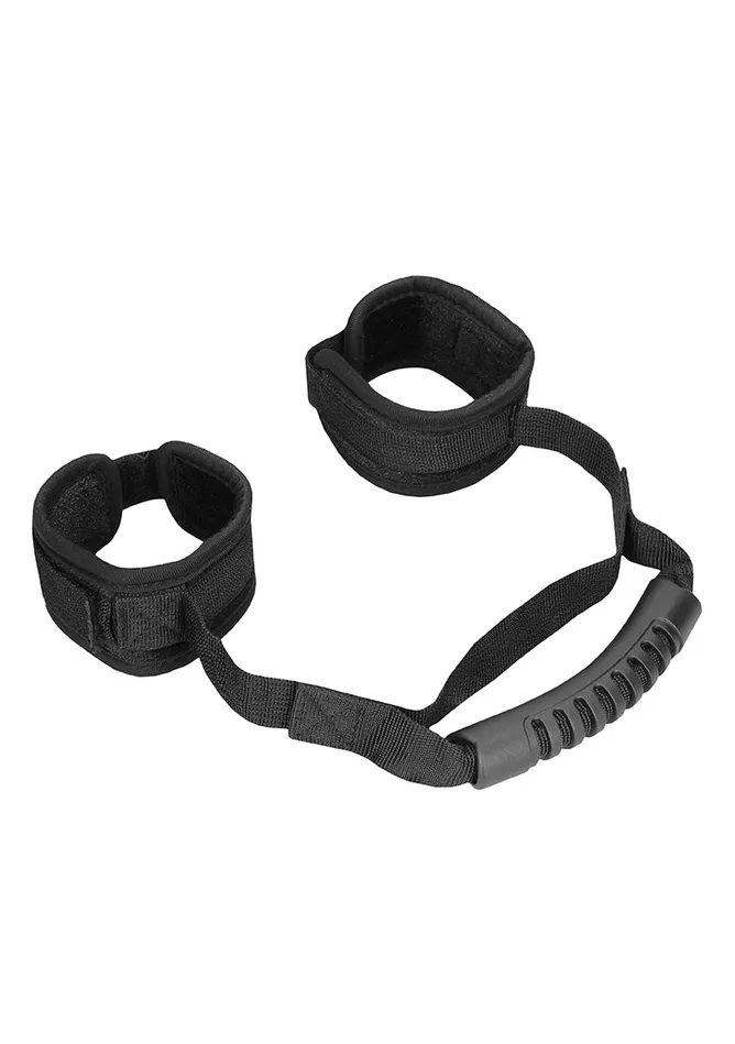 Velvet Velcro Adjustable Handcuffs With Handle Shots America Male Sex Toys