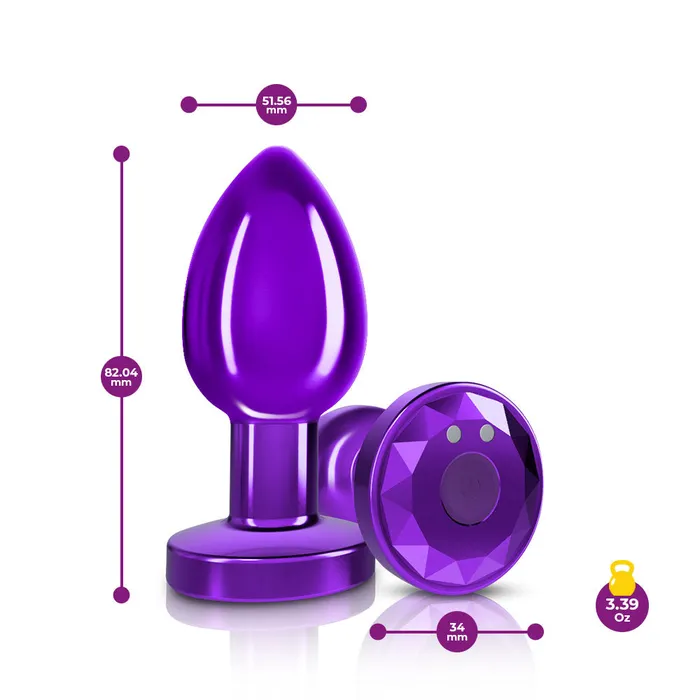 Viben Anal Cheeky Charms Vibrating Metal Butt Plug Purple Medium