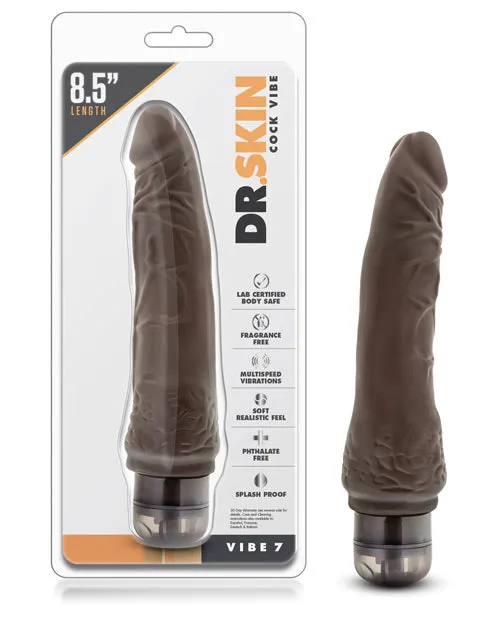 Vibrators Blush Novelties Mr Skin Vibe 7 85 Vibrating Dildo Chocolate
