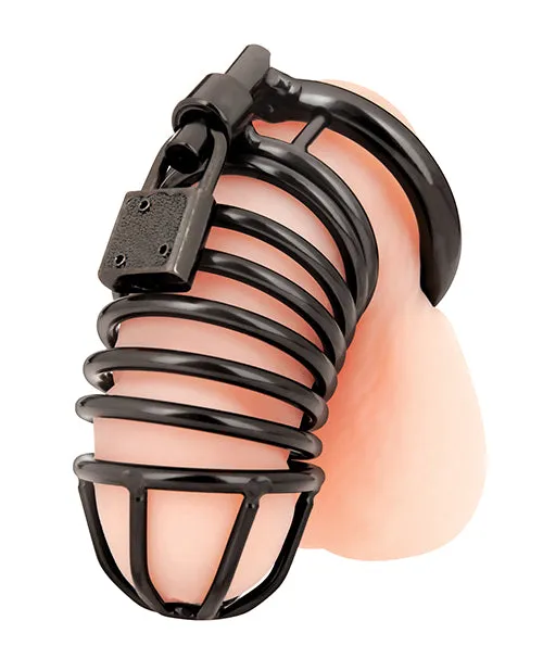 Vibrators Electric Eel INC Blue Line Deluxe Chastity Cage Black
