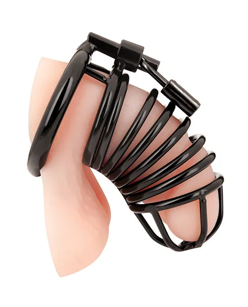 Vibrators Electric Eel INC Blue Line Deluxe Chastity Cage Black