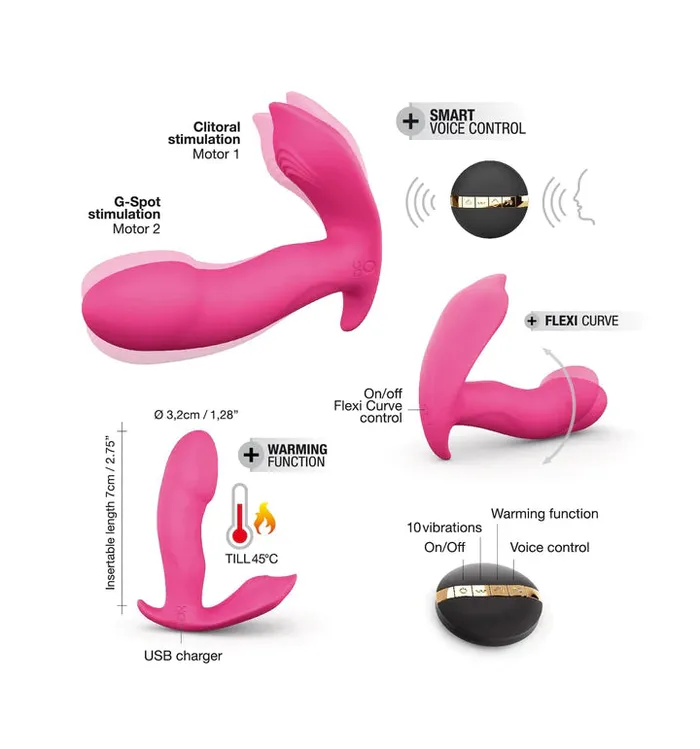 Vibrators Lovely Planet Dorcel Secret Clit Heating And Voice Control Vibe Pink