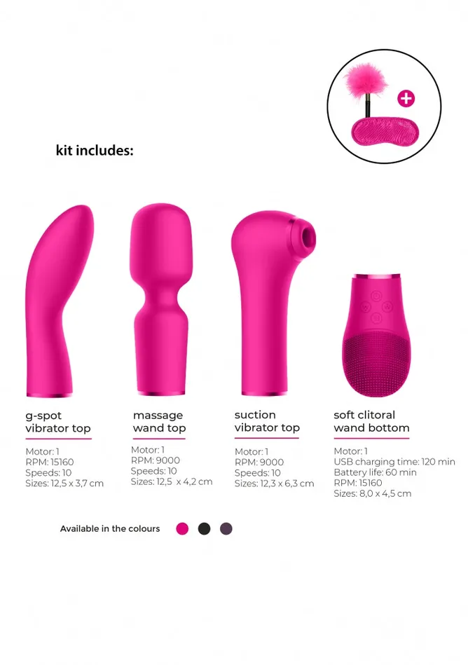 Vibrators Shots America Pleasure Kit 5 Pink